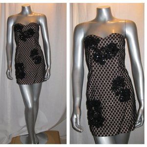 FRENCH CONNECTION Mini Dress w/ Lace & Sequins